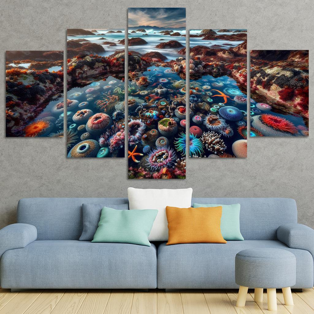 Tidal Pool Haven Nature's Aquatic Wonders Abstract Paintings Frame