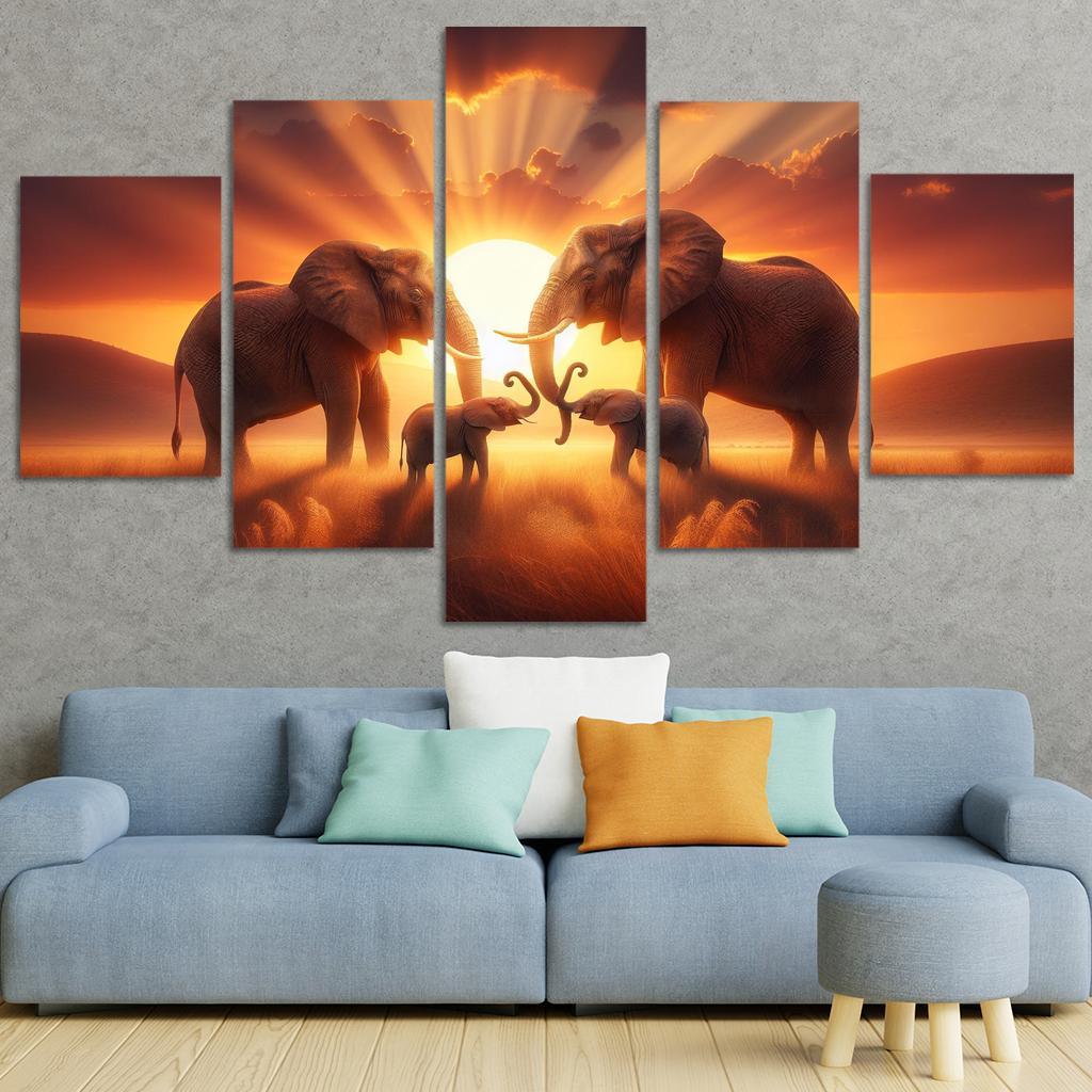 The Secrets of Elephant Communication 5 Piece HD Canvas Wall Art-Original Frame
