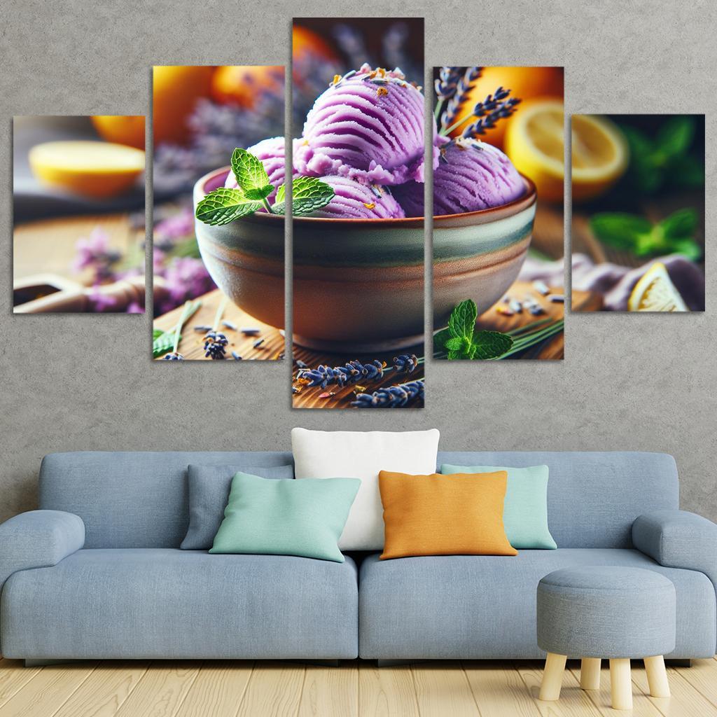 Lavender Lemonade Sorbet 5 Piece HD Canvas Wall Art-Original Frame
