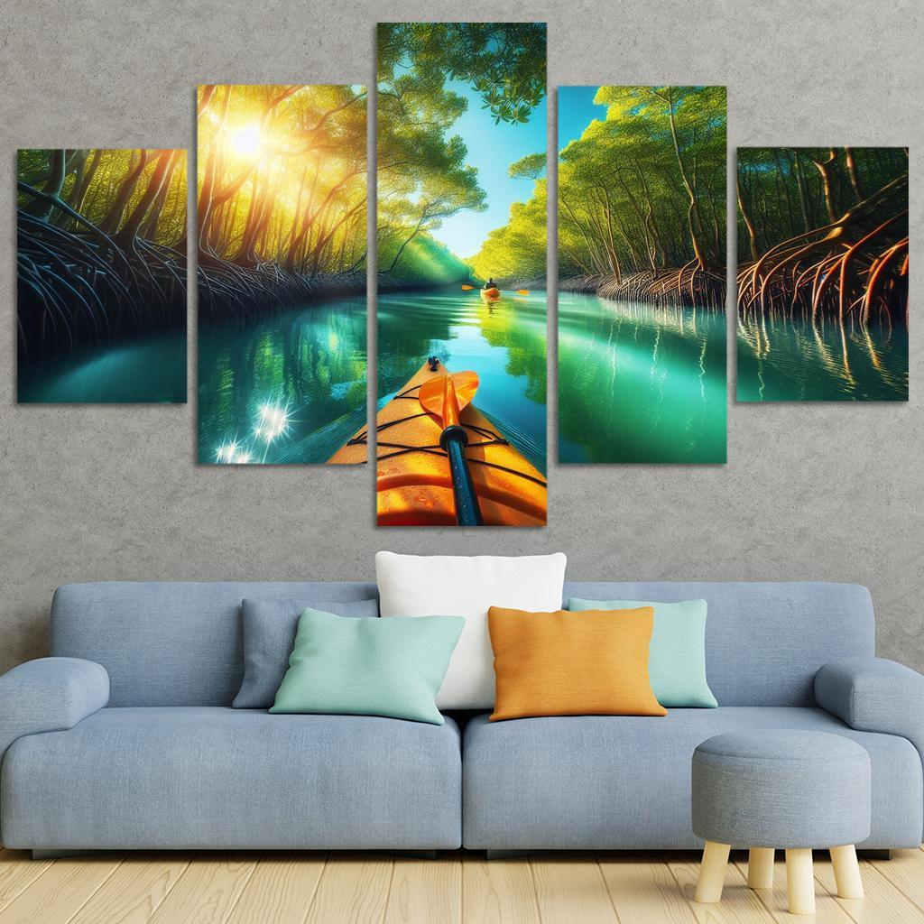Winding Waters A Kayaker's Dream Custom Paintings Frame