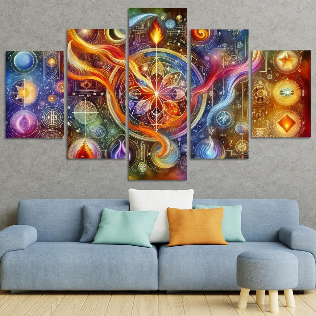 The Alchemy of Emotions 5 Piece HD Canvas Wall Art-Original Frame