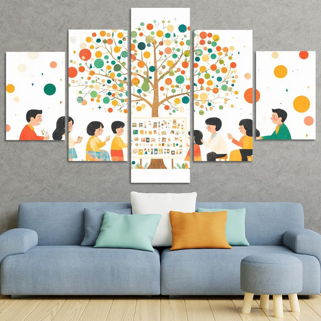 Roots Of Love A Mothers Family Tree Modern Paintings Frame