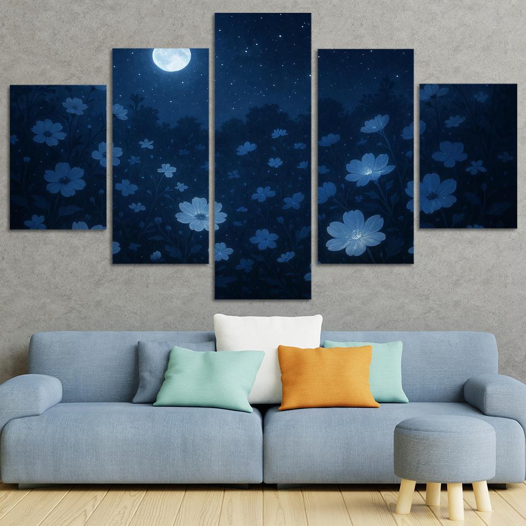 Celestial Garden Night Blooming Floral Fantasy Premium Artwork Frames