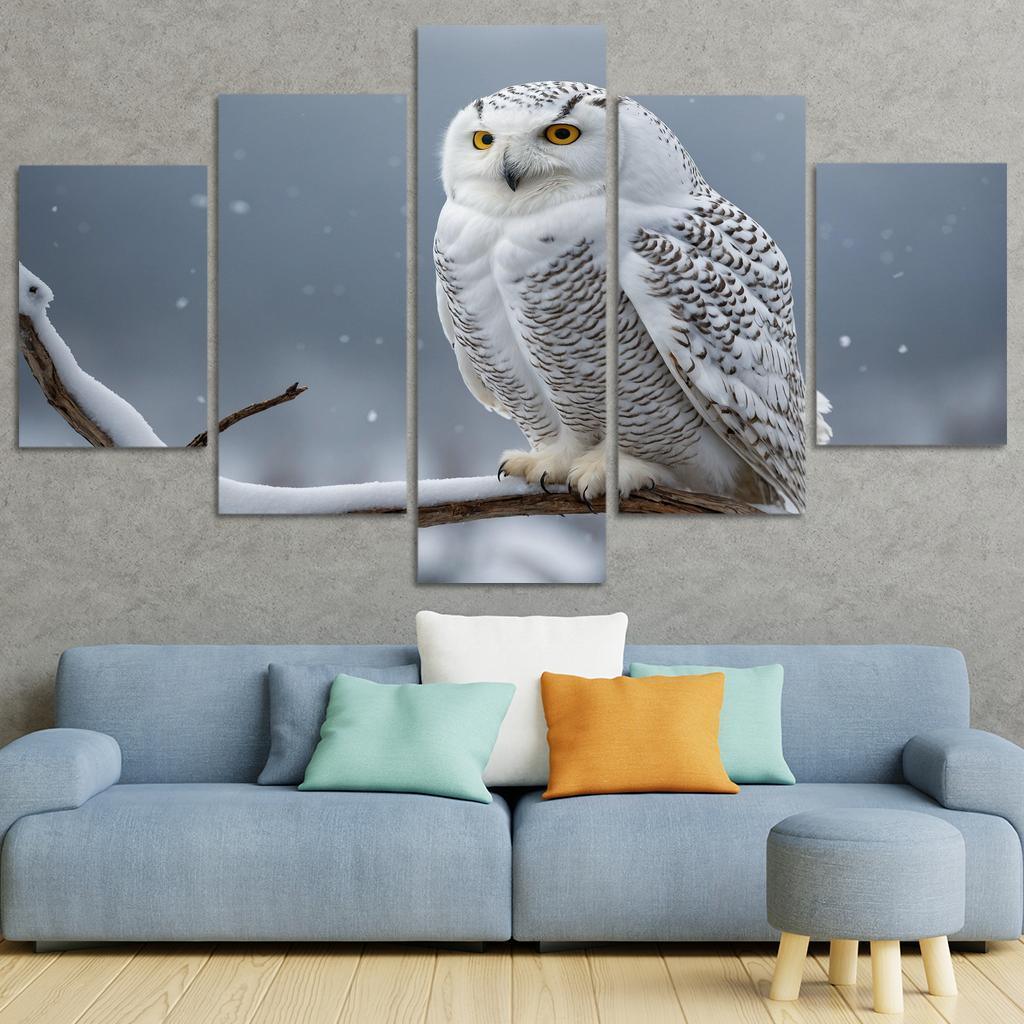 The Graceful Snowy Owl In The Arctic Framed Paintings