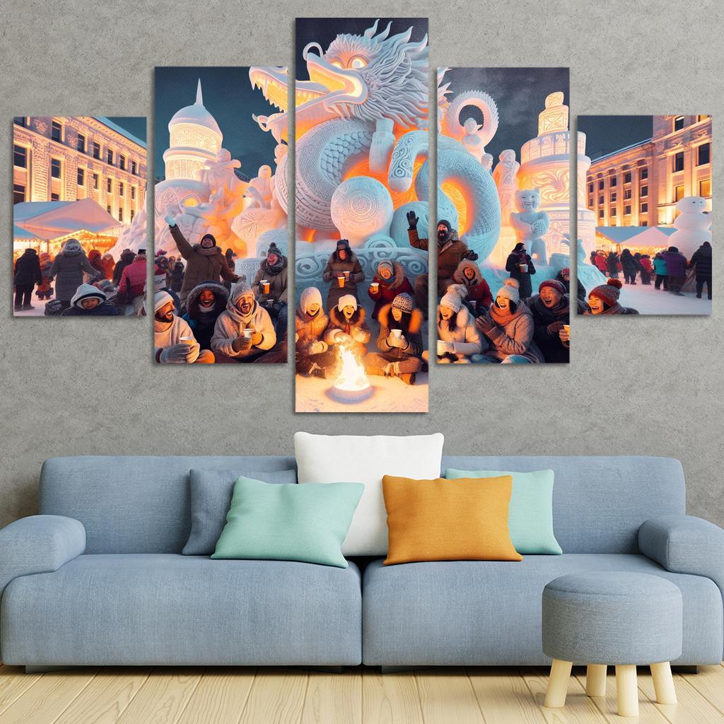 Sapporo Snow Festival Canvas Paintings Frame