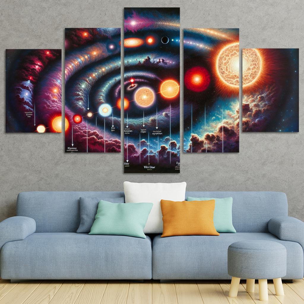 The Life Cycle Of Stars From Nebula To Supernova Abstract Paintings Frame