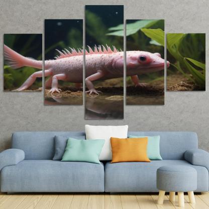 The Mysterious Axolotl The Water Monster Of Mexico Canvas Paintings Frame