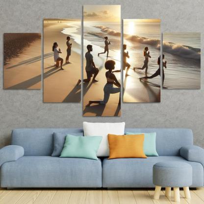 Tranquil Waters Yoga Beach Retreat Multi-panel Paintings