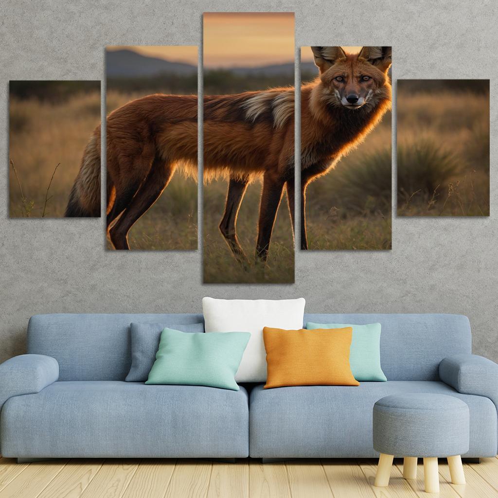 The Graceful Maned Wolf The Red Fox Of South America Oil Paintings Frame