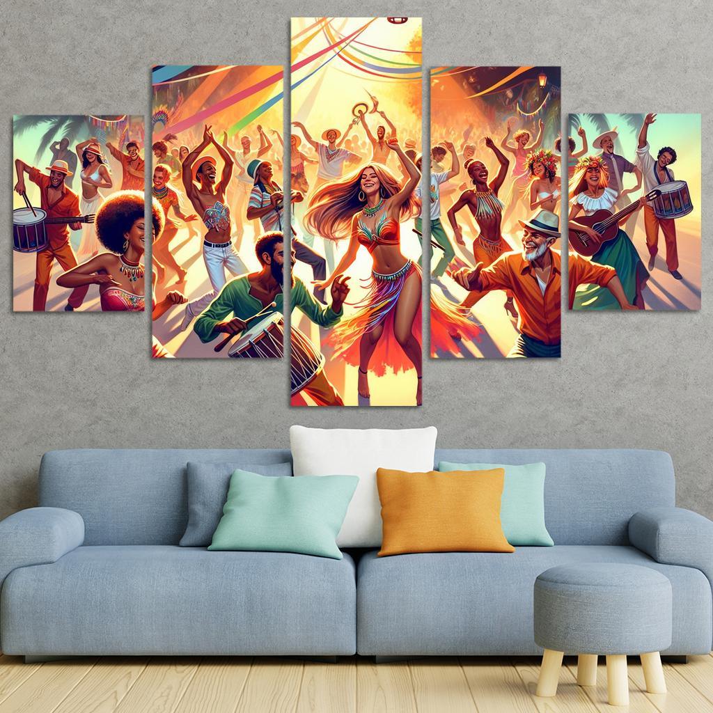 Samba De Roda The Circle Of Rhythm Modern Paintings Frame
