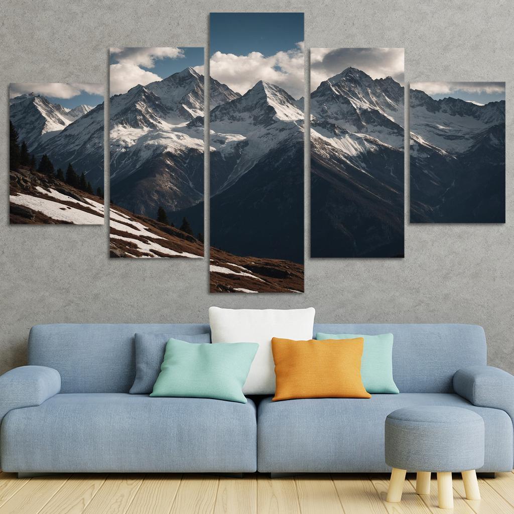 The Majestic Echo Of Rocky Mountains Oil Paintings Frame
