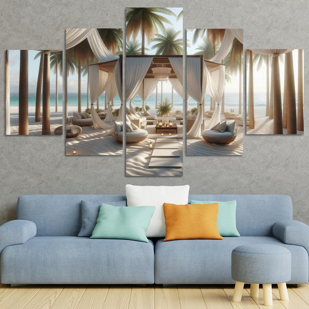 Tropical Oasis Beach And Spa Retreat Premium Artwork Frames