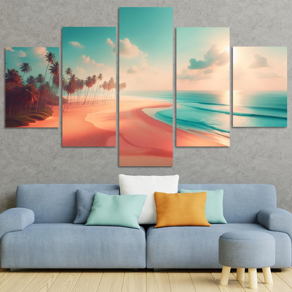 Peach Oasis Relaxing Island Vibes Premium Artwork Frames