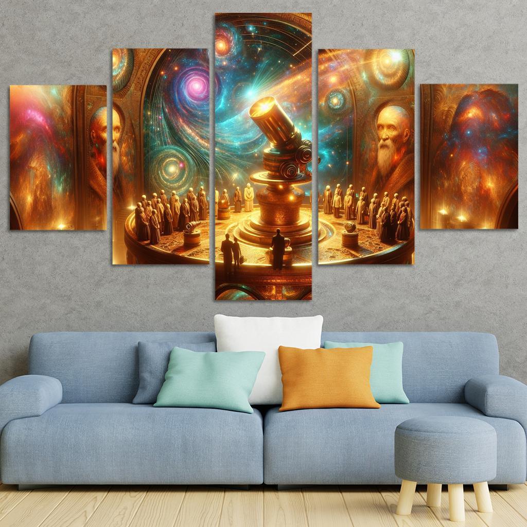 The Timeless Observatory 5 Piece HD Canvas Wall Art-Original Frame