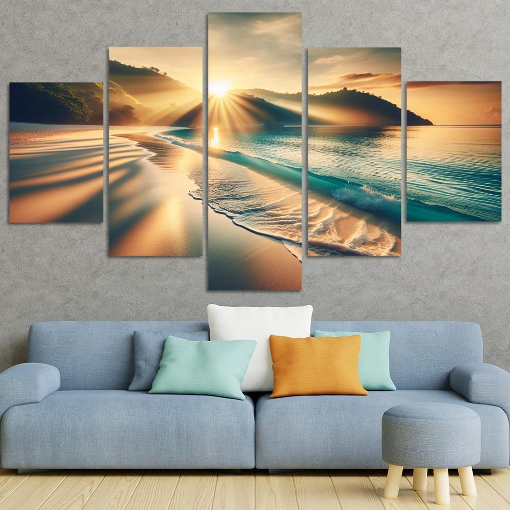 Secluded Sunrise Bay Custom Paintings Frame