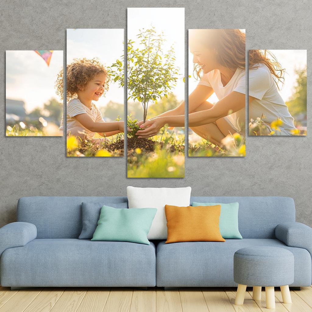 Chasing Dreams Together A Mother's Guidance Canvas Paintings Frame