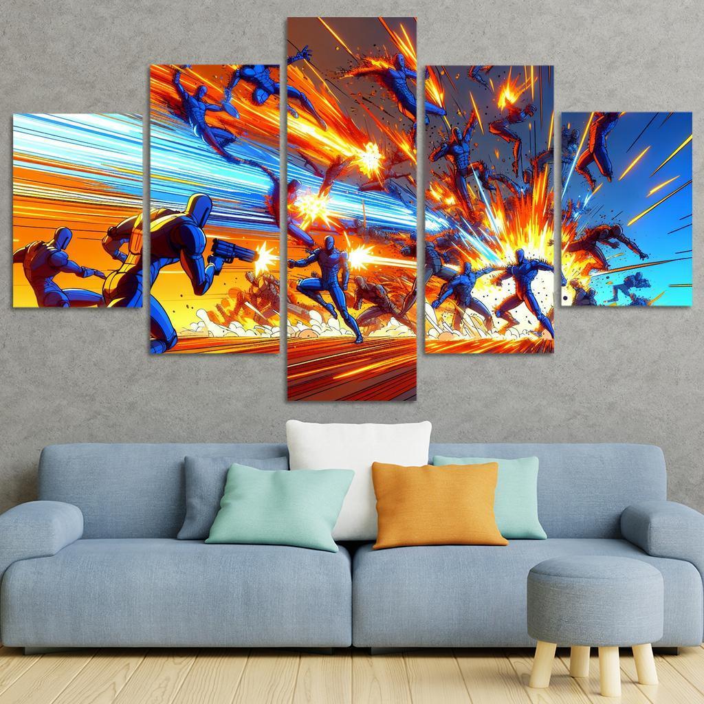 Dragon Ball Z Energy 5 Piece HD Canvas Wall Art-Original Frame