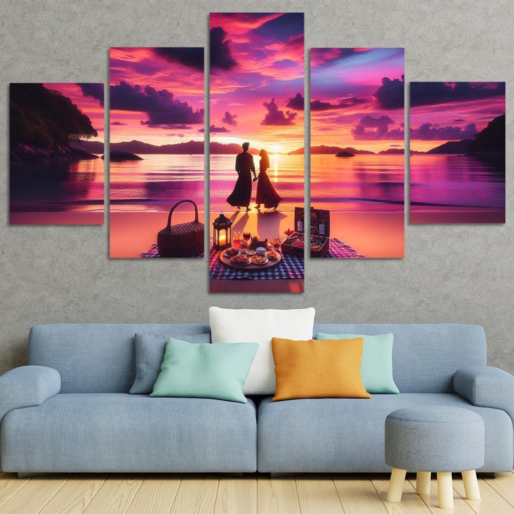 Sunset Vista Romantic Getaway Modern Paintings Frame