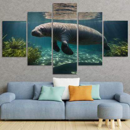 The Mysterious Manatee Gentle Giant Of The Waters Modern Paintings Frame