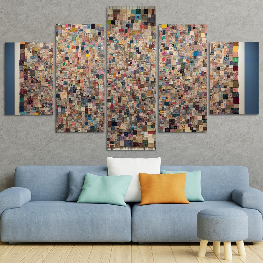 Human Threads The Fabric of Interconnectedness 5 Piece HD Canvas Wall Art-Original Frame