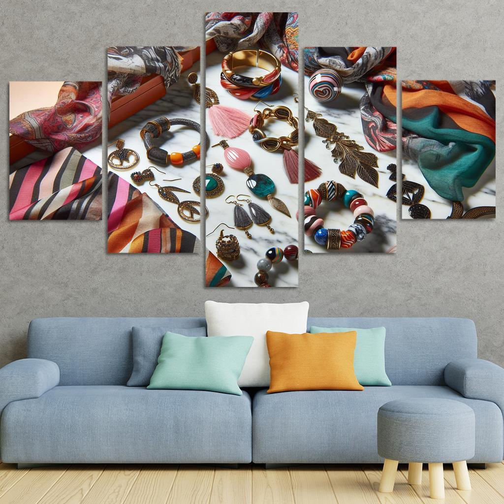 Artistic Accessories Statement Pieces 5 Piece HD Canvas Wall Art-Original Frame