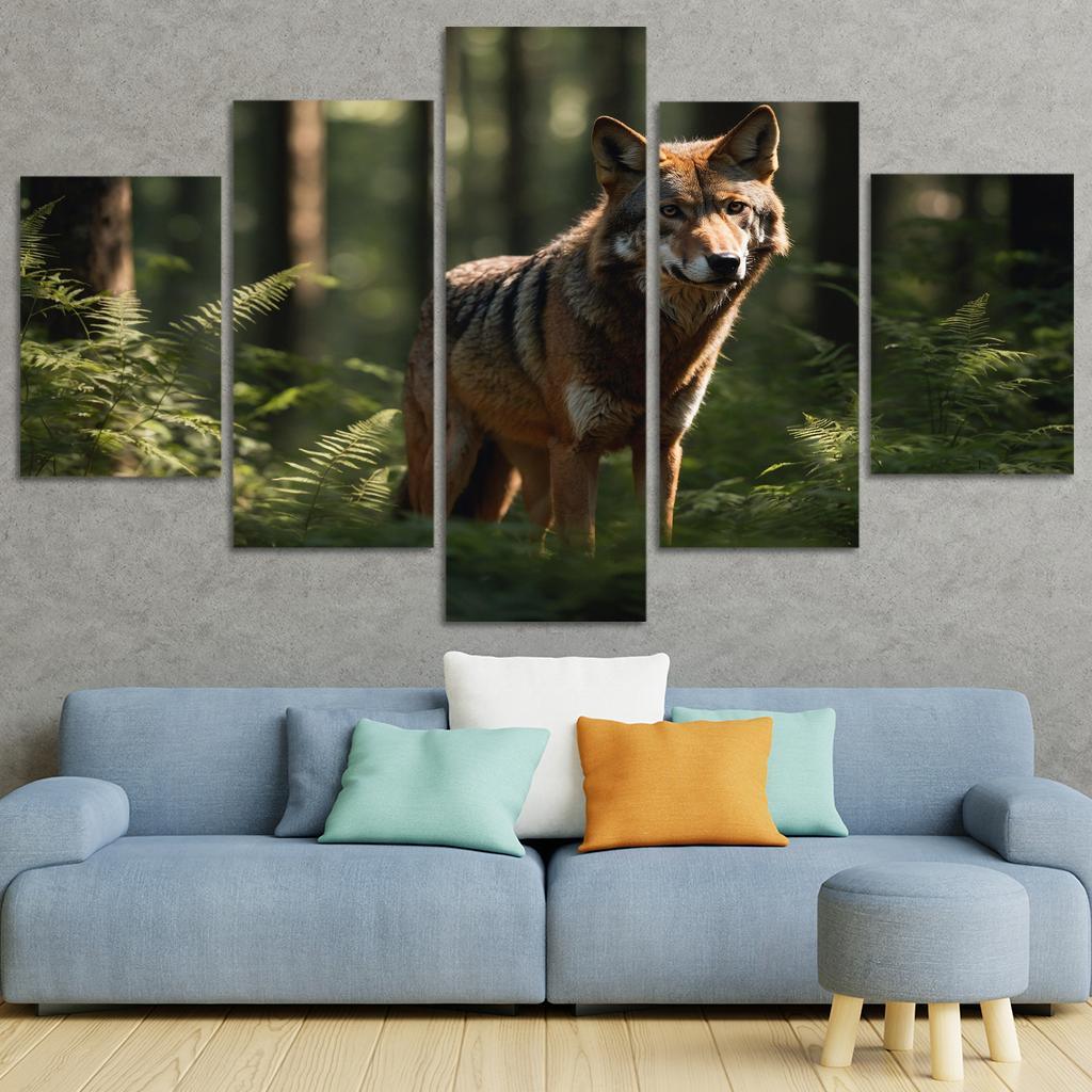 The Enigmatic Red Wolf In The Eastern Forests Framed Paintings