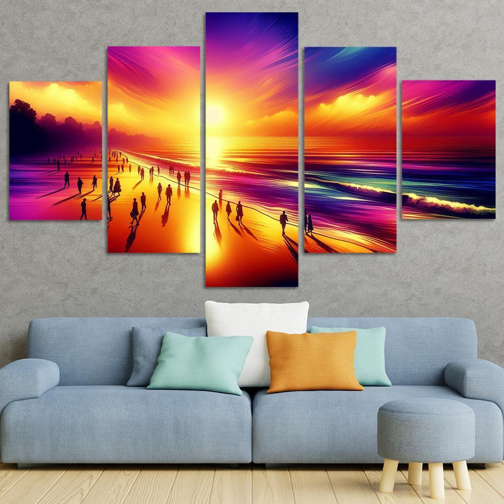 Shimmering Sands Sunset Beachwalks Abstract Paintings Frame