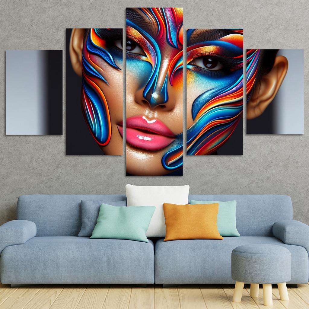 Sculptural Makeup Artistic Beauty Statements Multi-panel Paintings