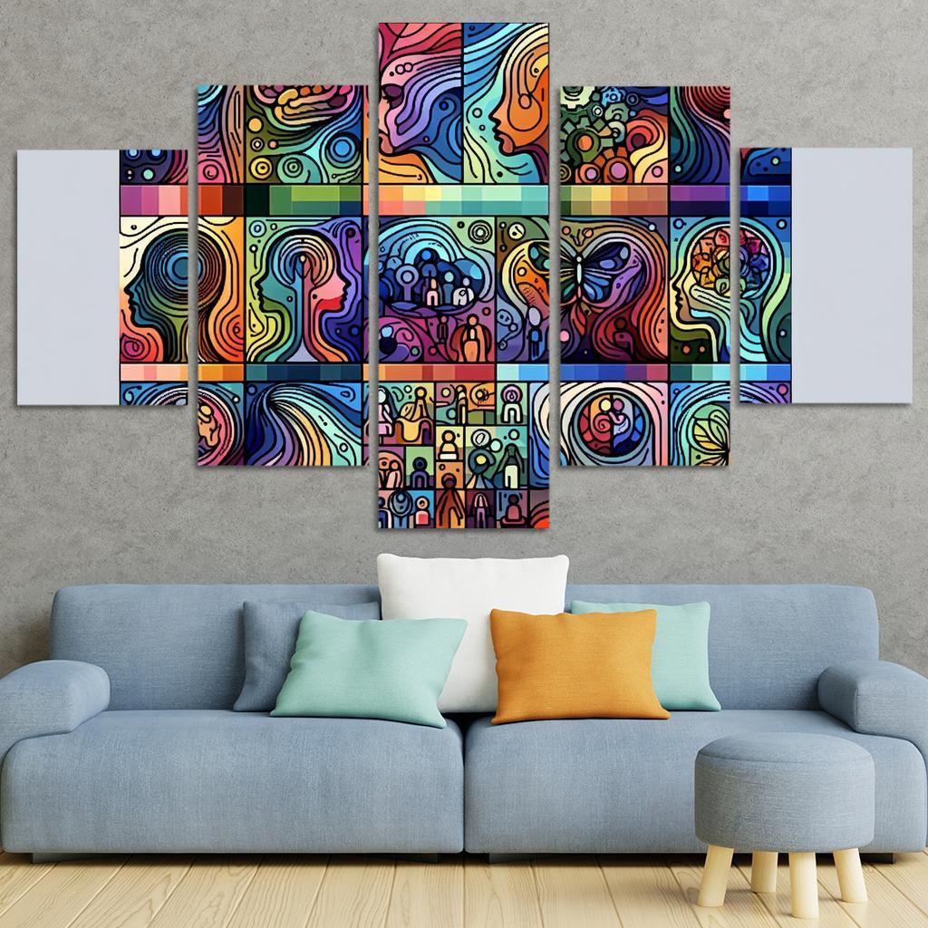 Awakening Awareness Mental Health Advocacy Through Art Multi-panel Paintings