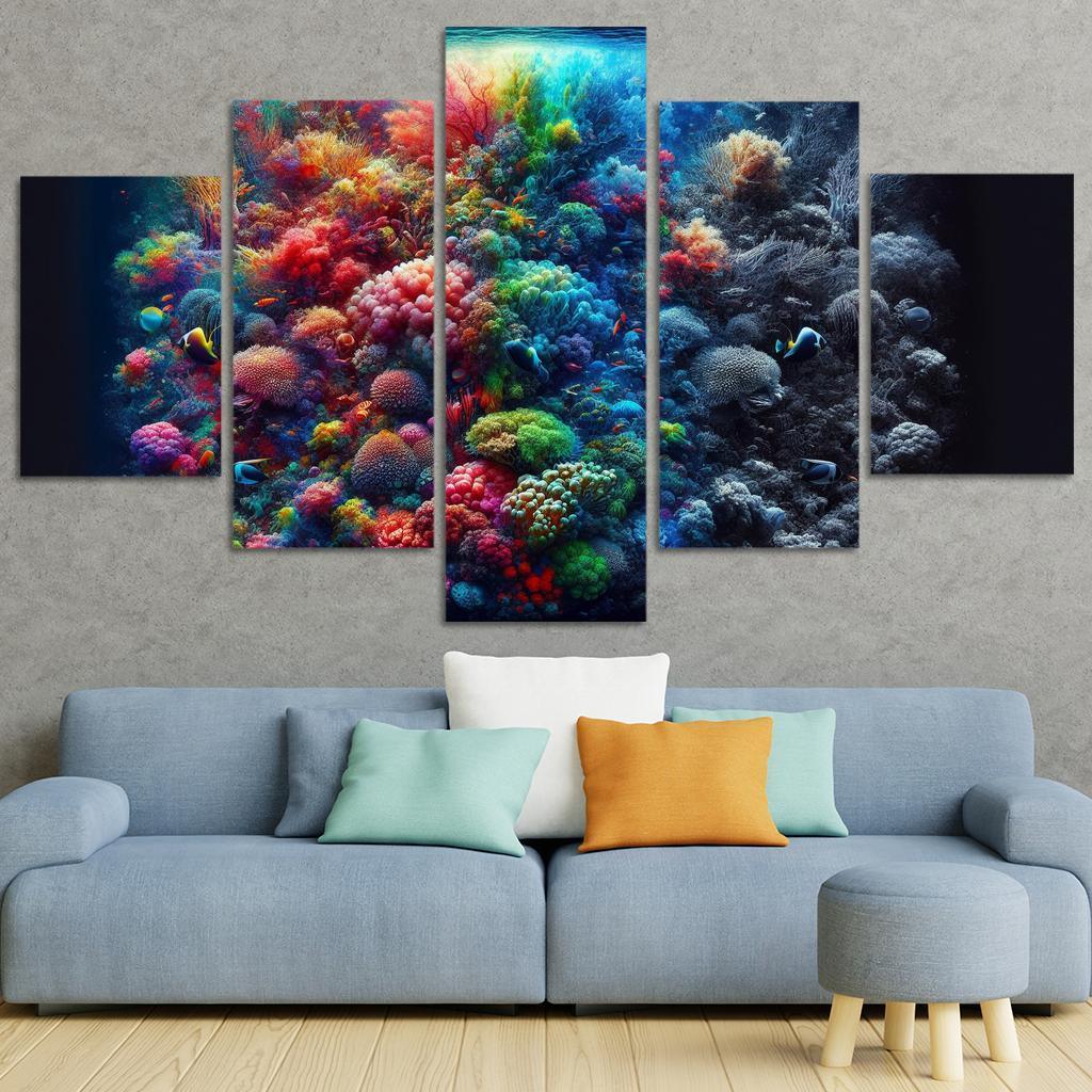 Beneath The Surface Ocean Conservation Awareness Multi-panel Paintings