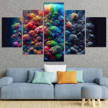 Beneath The Surface Ocean Conservation Awareness Multi-panel Paintings