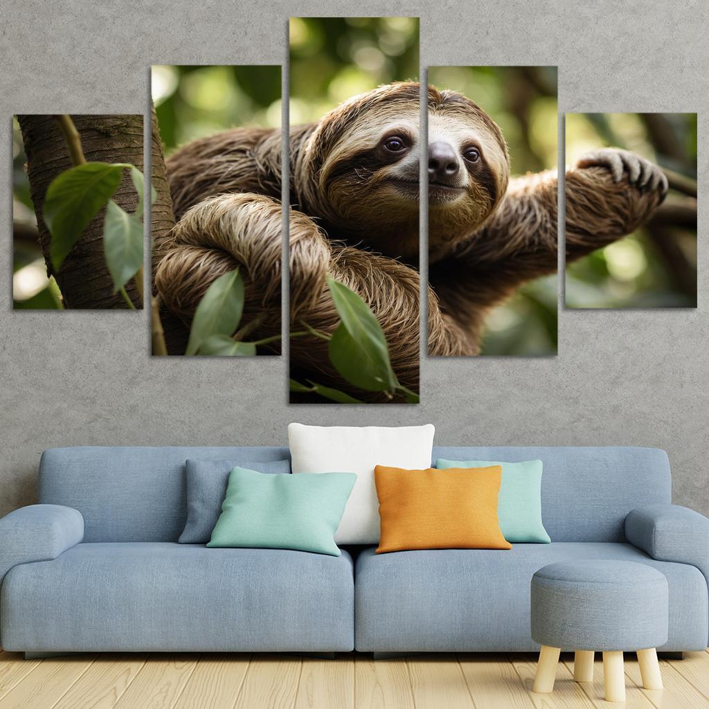 The Exotic Sloth Nature's Slow-moving Wonder Custom Paintings Frame