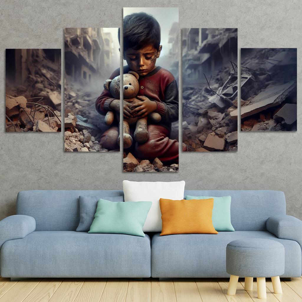 Echoes Of War The Impact On Innocent Lives Custom Paintings Frame