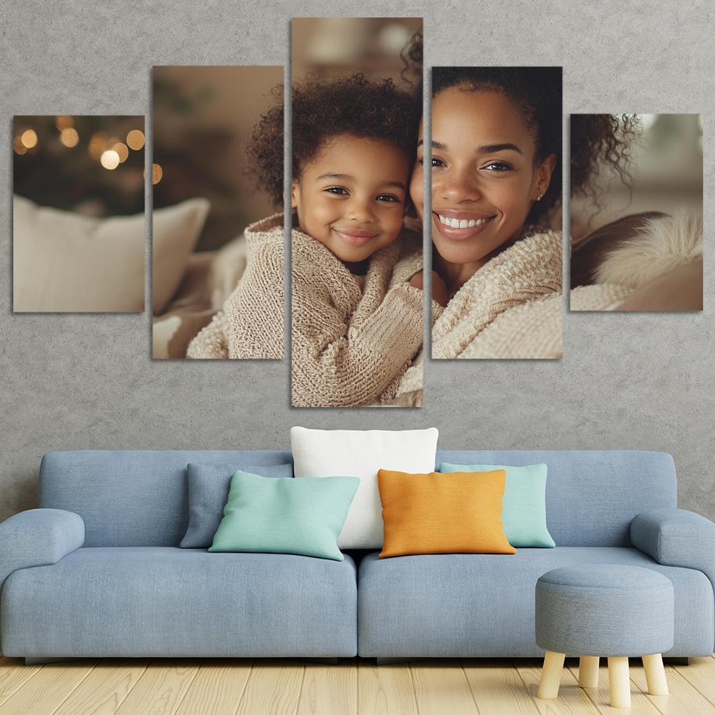 The Warmth Of Her Embrace A Mother's Comfort Canvas Paintings Frame