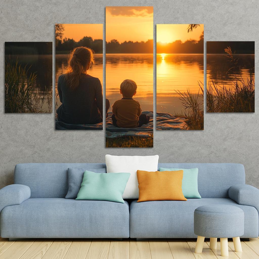 Reflections In The Water A Mothers Guidance Canvas Paintings Frame
