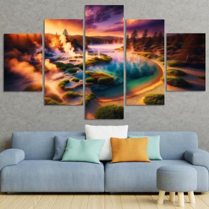 Serene Springs Natural Hot Springs Beach Custom Paintings Frame