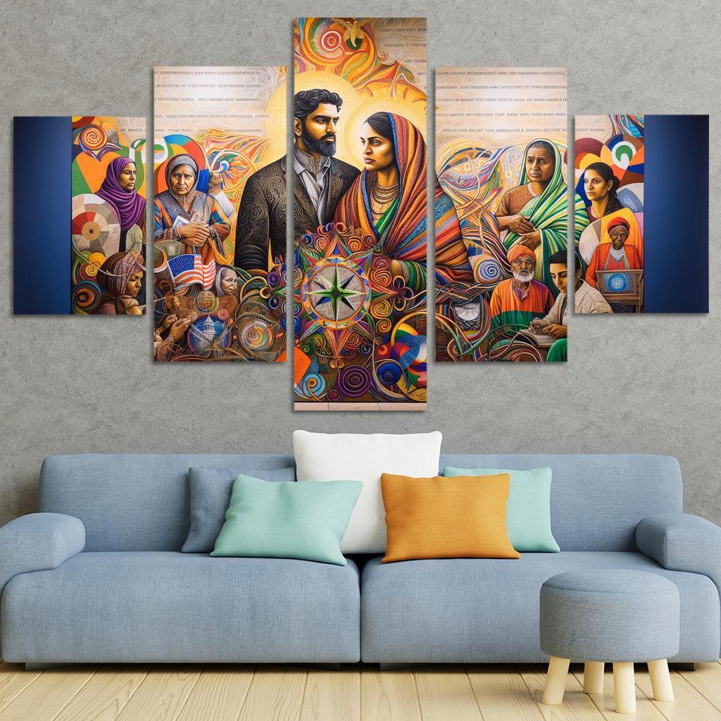 Breaking Boundaries The Journey Of Immigration Multi-panel Paintings