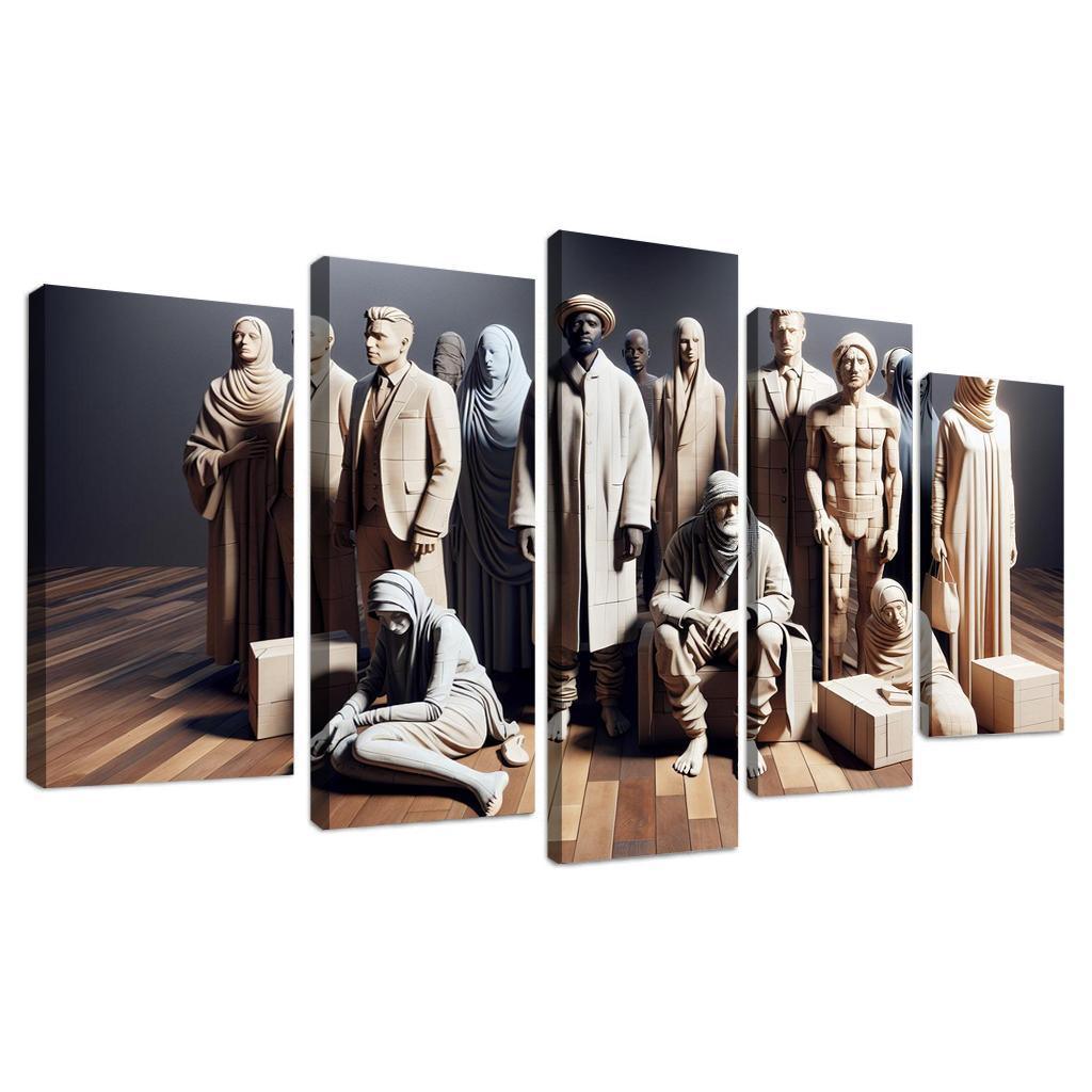 Empathy In Action Addressing Homelessness Through Art Multi-panel Paintings