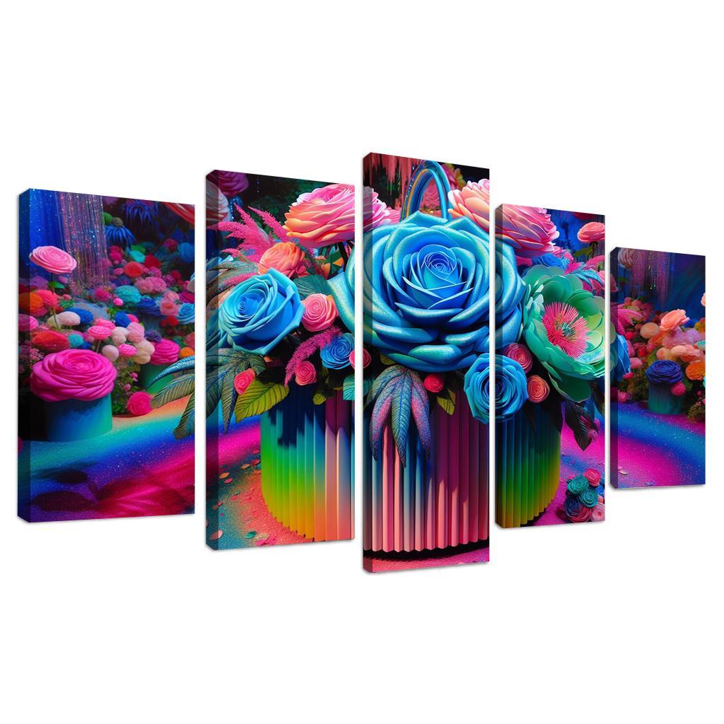 Whimsical Wonderland A Fantasy Floral Journey Modern Paintings Frame