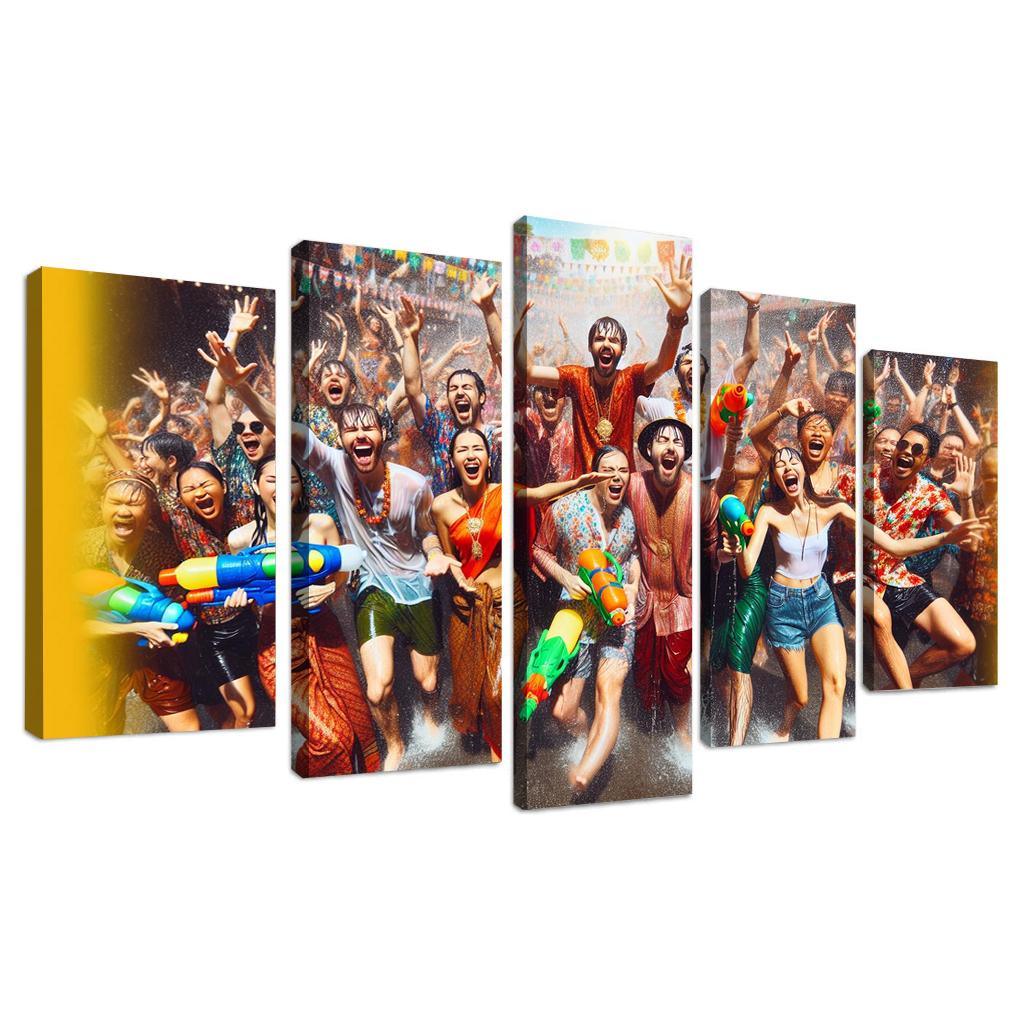 Songkran Festival Canvas Paintings Frame