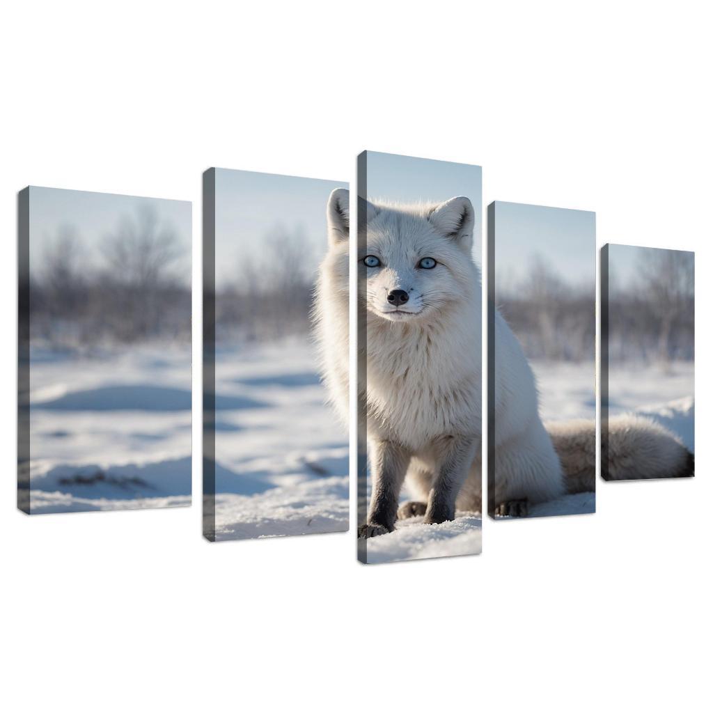The Elusive Arctic Fox In Winter Wonderland Canvas Paintings Frame
