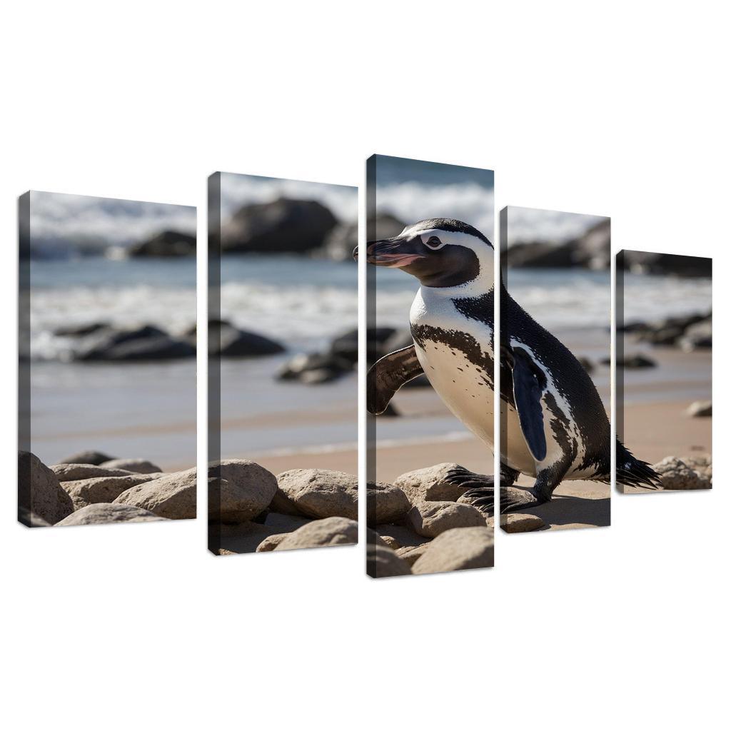 The Magnificent African Penguin The Black-footed Wonder Oil Paintings Frame