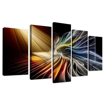 Choreography of Light and Shadow 5 Piece HD Canvas Wall Art-Original Frame