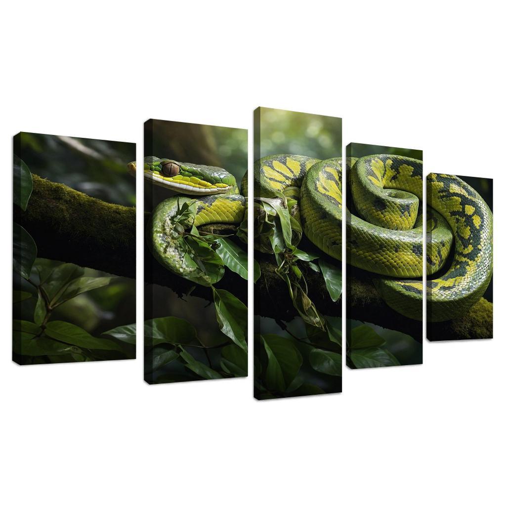 The Stunning Green Tree Python A Gem Of The Rainforest Canvas Paintings Frame