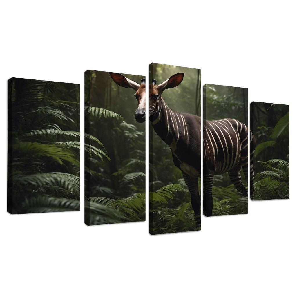 The Spectacular Okapi Forest Giraffe Canvas Paintings Frame