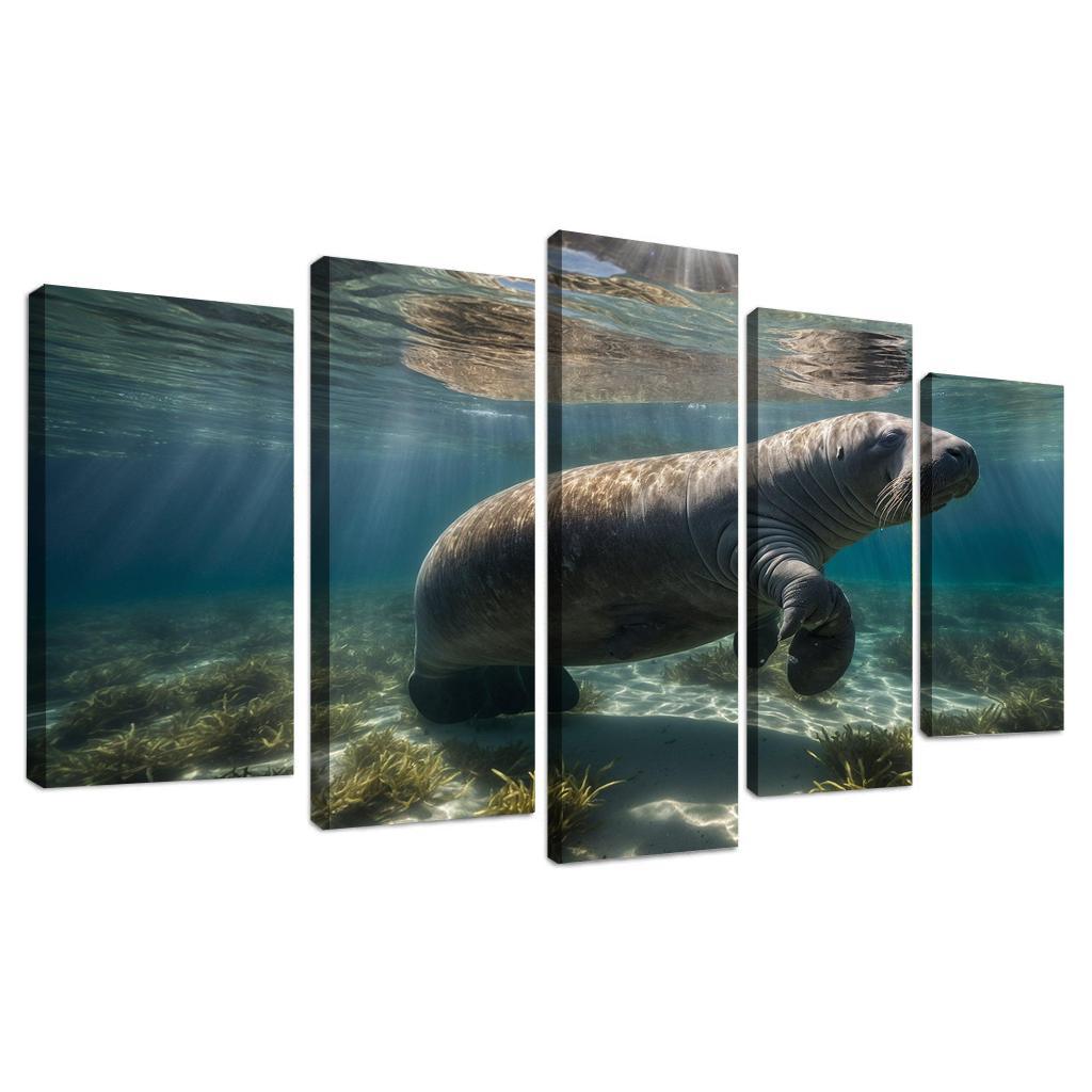 The Majestic Manatee Multi-panel Paintings
