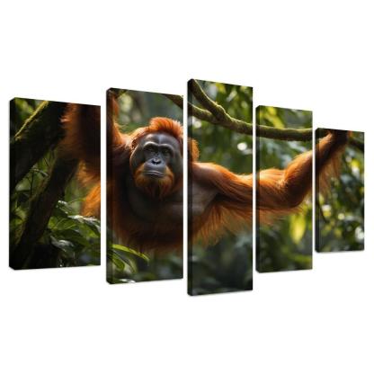 The Striking Bornean Orangutan The Gentle Giant Of The Jungle Modern Paintings Frame