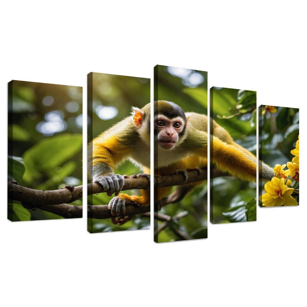 The Agile Squirrel Monkey Playful Acrobat Of The Canopy Modern Paintings Frame