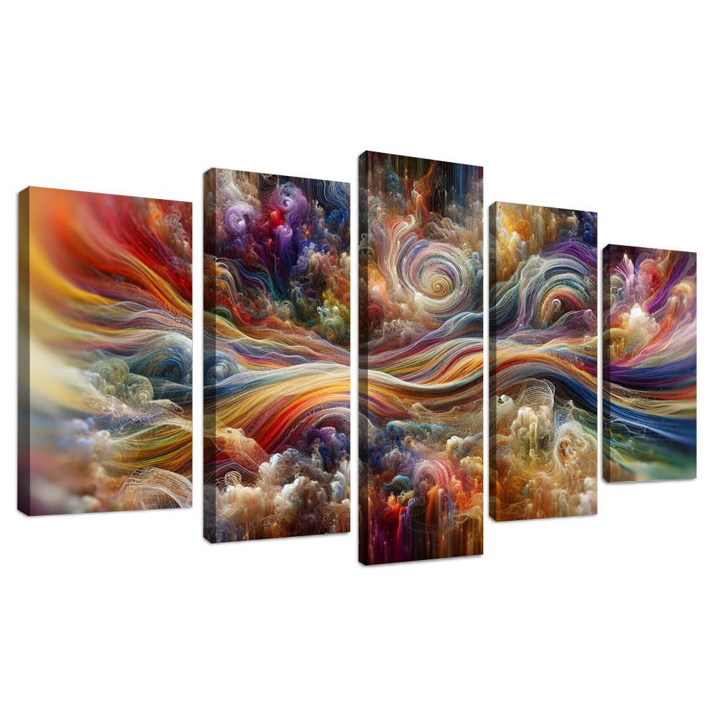 Timeless Threads of Memory 5 Piece HD Canvas Wall Art-Original Frame