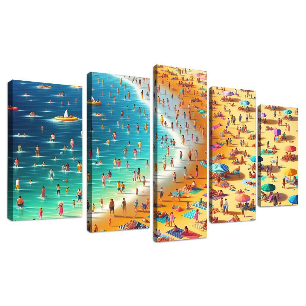 Sunny Shores Golden Beach Haven Abstract Paintings Frame